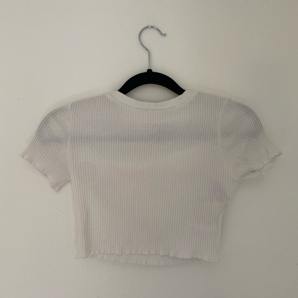 Adika Women’s White Ribbed Crop Top Size XS 100% Cotton